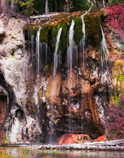 Waterfall and fall colors at Hanging Lake, CO