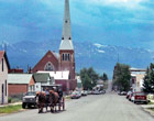 Horse-drawn carriage in downtown Leadville, CO
